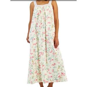 Brand New Charter Club Women's Size Small Bird Bloom Yellow Midi Dress